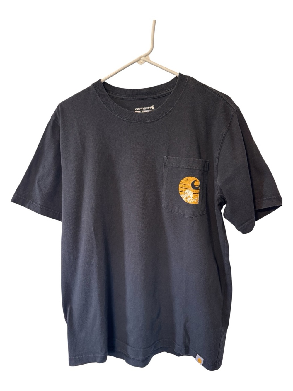 Carhartt Men’s Faded Black Pocket Short Sleeve Graphic T-Shirt Size Medium